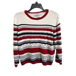 NWOT L Alfred Dunner striped Sweater